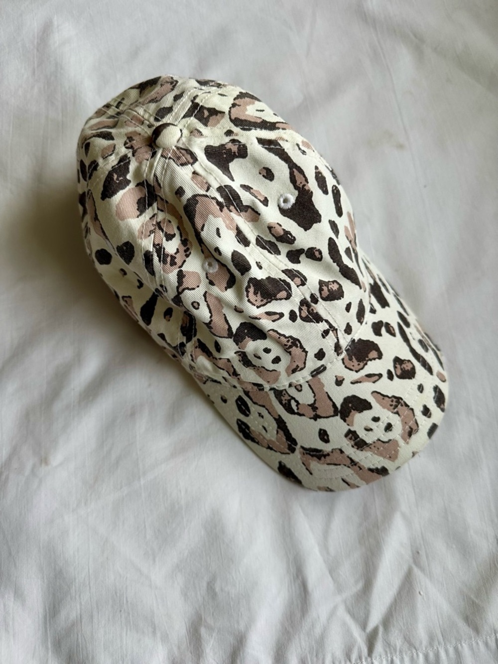 Aerie Leopard Print Baseball Cap - Cream & Brown New With Tags